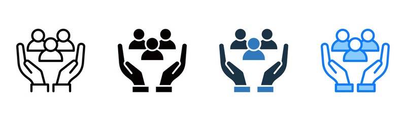 Support icon multiple style vector illustration