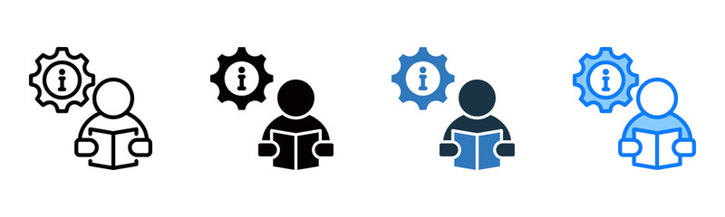 User Manual icon multiple style vector illustration