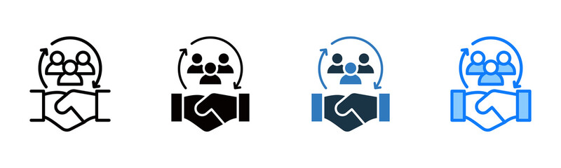 Customer Relationship icon multiple style vector illustration