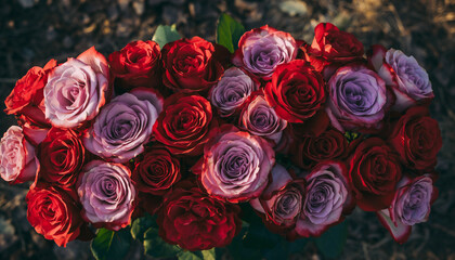 Romantic Valentine Roses Background — Elegant Red and Pink Floral Photography