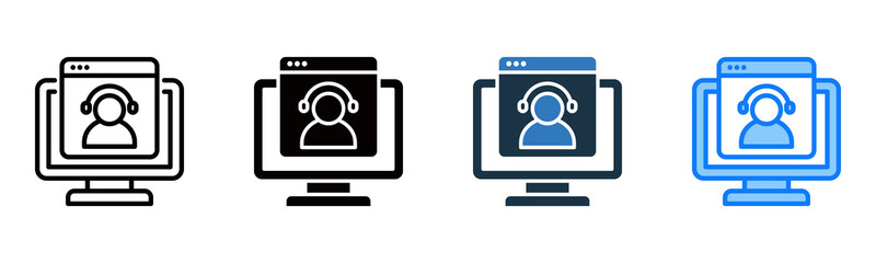 Support Portal icon multiple style vector illustration