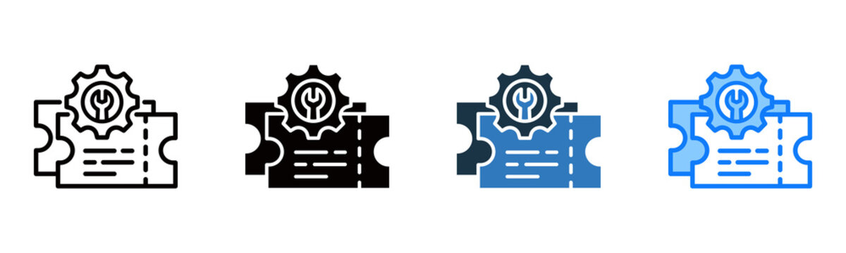 Support Ticket icon multiple style vector illustration