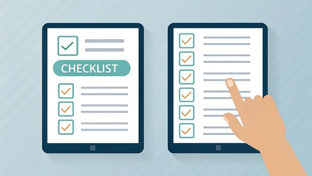 Complete digital checklist on tablets for peak efficiency and productivity at work