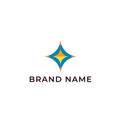 Obraz premium ILLUSTRATION SQUARE ORANGE BLUE COLOR. BUSINESS LOGO ICON TEMPLATE SIMPLE DESIGN ELEMENT VECTOR