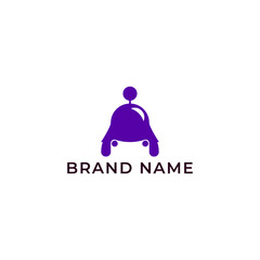 ILLUSTRATION ABSTRACT ROBOT WITH MASK PURPLE COLOR LOGO ICON DESIGN VECTOR