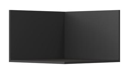Minimalist black corner wall and floor studio for product display