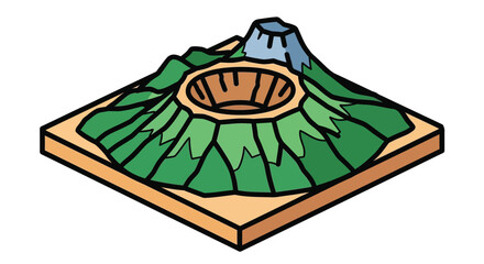 Volcano diagram illustration geological formation mountain peak