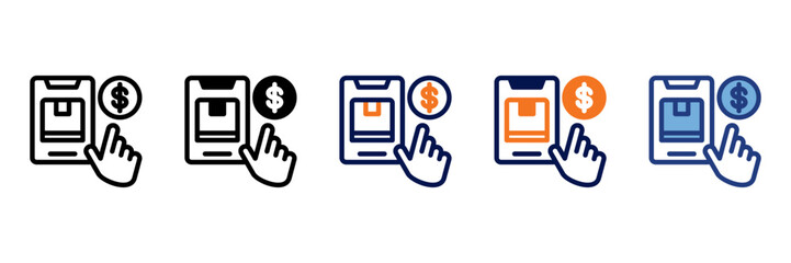 E Commerce Icon Set With Multiple Styles Vector Illustration