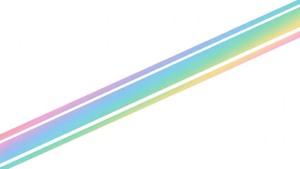 Soft pastel rainbow gradient diagonal stripe design featuring subtle thin white lines on a pristine background, creating a modern and vibrant abstract banner or backdrop.
