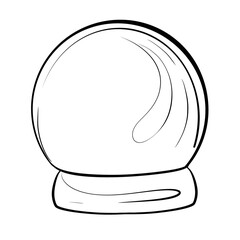 Christmas Snow Globe Illustration Featuring a Clear Crystal Design With Intricate Detailing Perfect for Holiday Decorations and Art Projects While Conveying Warmth and Nostalgia Associated With the