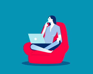 Relax concept.Thoughtful people on the sofa