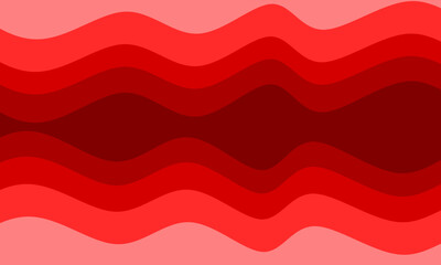 Abstract red monochromatic wavy layer background featuring horizontal wavy lines in a monochromatic red color palette, with a fluid abstract design showing layers transitioning.