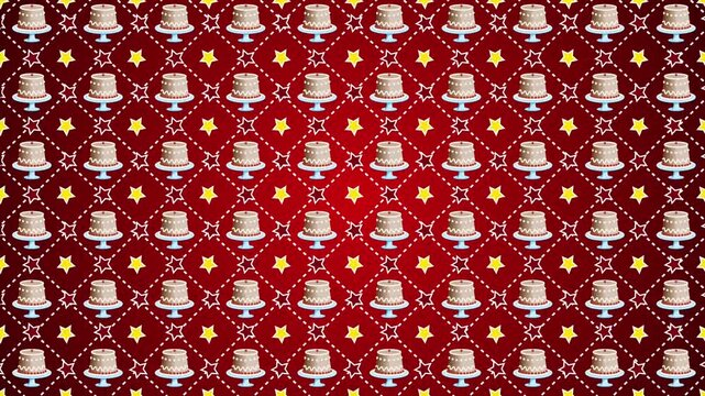 Birthday Cake & Star Pattern Loop