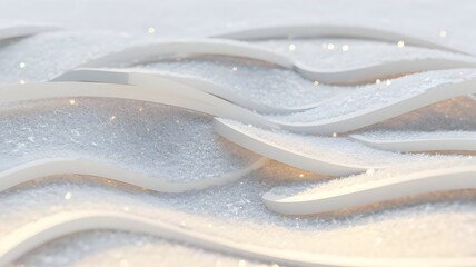 Abstract white wave texture with sparkling glitter and soft light