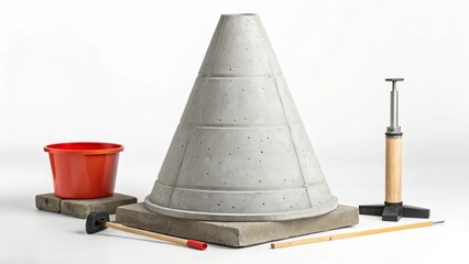 Concrete slump cone test equipment set for construction quality