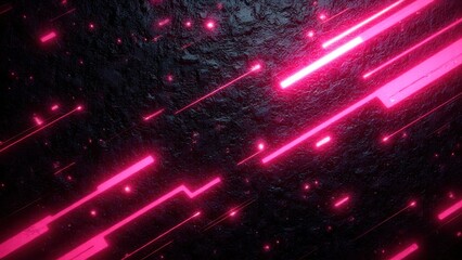 abstract pink and black dark background with soft gradient surface metal texture diagonal neon lines forming modern tech design pattern and glowing graphic style concept of digital design branding