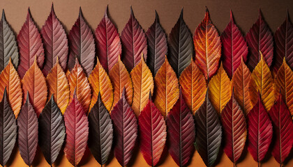 Autumn Leaves Flat Lay with Colorful Fall Foliage — Warm Seasonal Background Photography