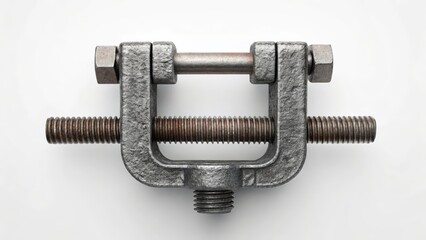 Metal scaffolding clamp connector with threaded rod
