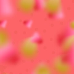 Vibrant Pink and Coral Abstract Gradient Background with Blurred Shapes and Dots