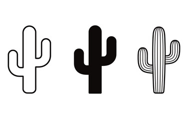 Fototapeta premium Sleek cactus silhouettes for desert vibes and southwest themes, perfect for branding or adding a touch of nature to your design projects, with a modern minimalist aesthetic