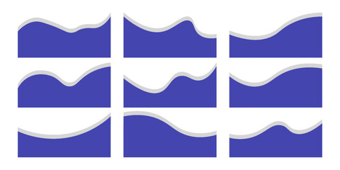 Collection of dividers shape templates. Modern separator header for website and app. Curve lines, wave collection of abstract design element for top and bottom page web site.