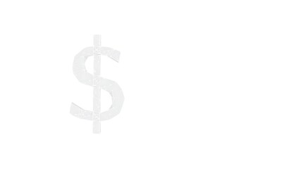 Fototapeta premium White 3D polygonal dollar sign symbol on white background currency money