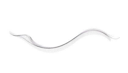 Gentle Wave Pattern of Dots on White Background abstract black