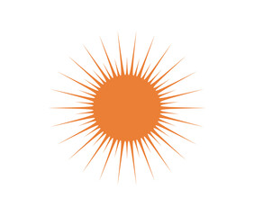 Orange stylized sunburst graphic illustration on transparent isolated on transparent background