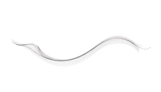 Gentle Wave Pattern of Dots on White Background abstract black