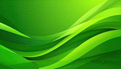 Abstract Green Waves Flowing Organic Shapes Dynamic Digital Background.