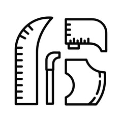Sewing and Tailoring Pattern Making Tools Outline Icon