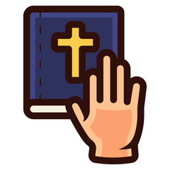 take oath on the bible icon illustration