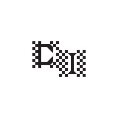 Fototapeta premium Alphabet Logo Monogram Design Modern Abstract Bold CI Initial Pixel Vector Alphabet