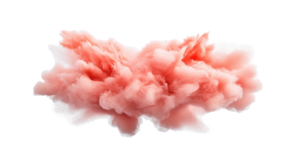 Floating Pink Cloud on Transparent Background
