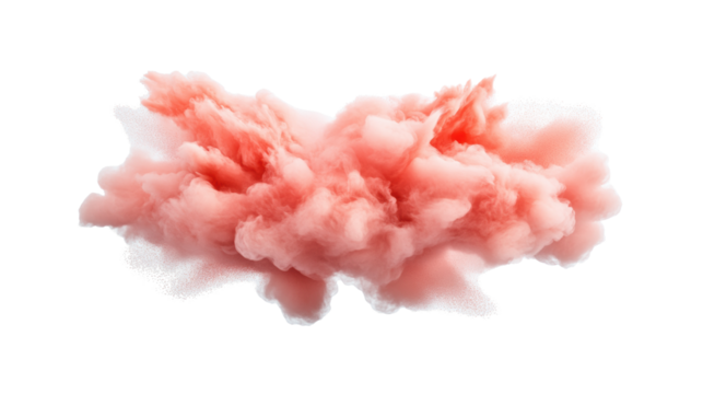Floating Pink Cloud on Transparent Background