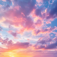 Obraz premium Vibrant Pink and Purple Clouds at Sunset with Golden Sun Rays sunrise twilight photo