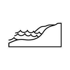 Ocean Waves and Shoreline Outline Icon