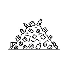 Pile of Garbage and Waste Outline Icon