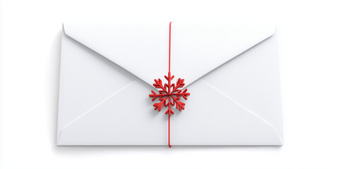 white envelope adorned with a vibrant red bow, minimalistic flat design, soft gray background, elegant simplicity, suitable for invitations, greeting cards, promotional materials, festive occasions