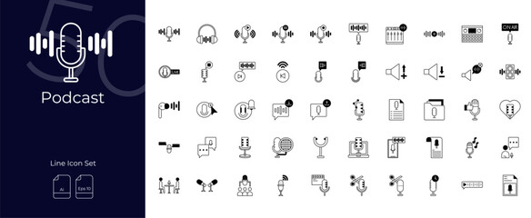 Podcast Duotone Editable Icons set