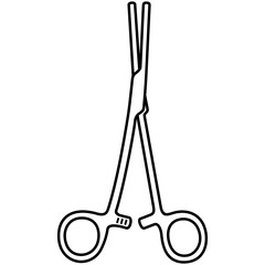 Crile Rankin forceps. Surgical instrument. Vector outline icon.