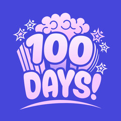Obraz premium 100 days poppin popcorn graphic design popping celebration