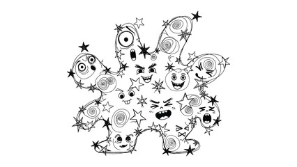 Emotion cloud: An artistic depiction of an emotion cloud showcasing various expressions, bringing to life feelings through a unique visual narrative. 