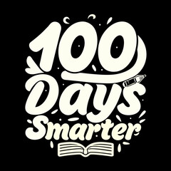 100 Days Smarter text with book and marker graphic