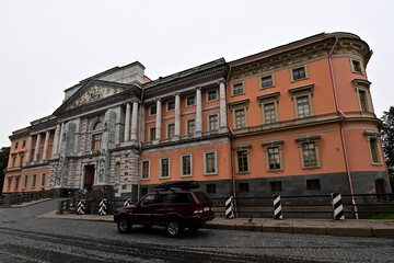 View of the Mikhailovsky Castle in Saint Petersburg.