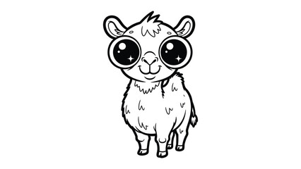 Cute Camel: An adorable, wide-eyed camel illustration, radiating charm and playfulness, set against a clean, uncluttered background. 