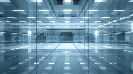 Step into the Future Modern Cleanroom Interior Design for Pharmaceutical Research or Advanced Technology Development for Medical Breakthroughs and Scientific Study