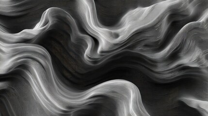 Fototapeta premium Abstract Black and White Wave Patterns Flowing Smoothly with Elegant Motion and Texture for Artistic Design Projects