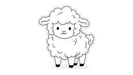 Cute Lamb Illustration: A charming illustration of a fluffy, innocent lamb, with soft woolly fleece, exudes a sense of purity and serenity.