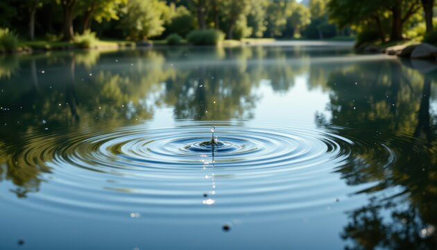 Water ripple dynamics surface movement and fluid phenomena visualizing gentle propagation of ripple across water highlighting surface tension effects